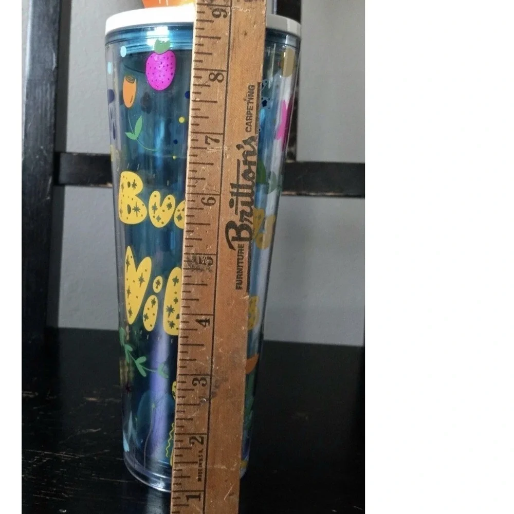 Starbucks Good Vibes Blue Cold Cup Tumbler Acrylic 24oz Leopard Sun Graphic 2023